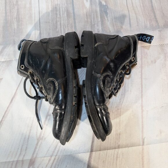 John Fluevog Black Leather Ankle Boots Lace-Up Women's Size 7.5 - Picture 8 of 9